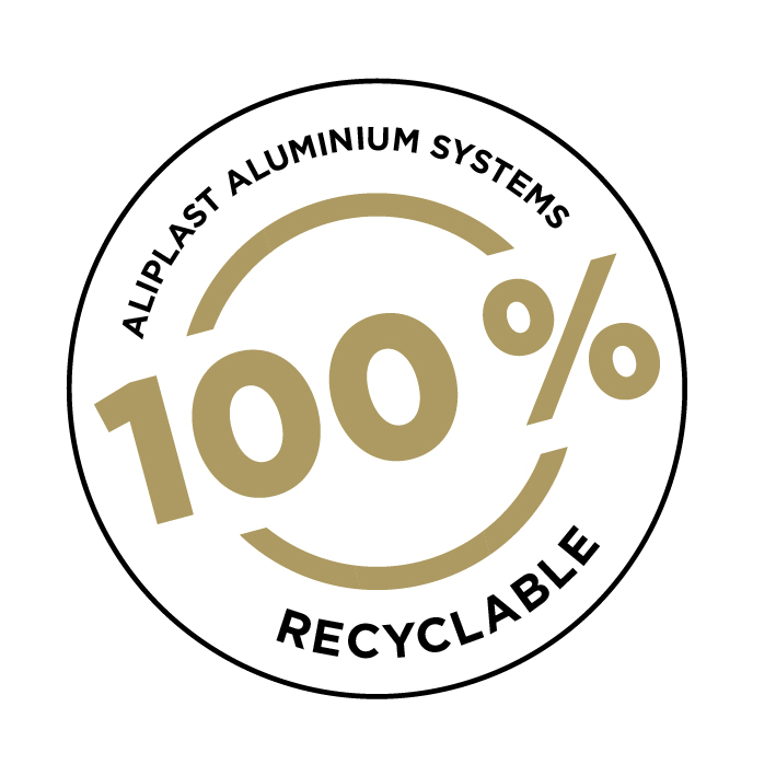 Logo 100% recycleerbaar van Aliplast